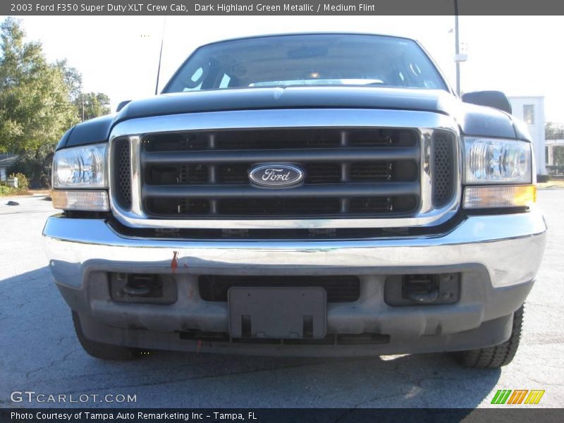 Dark Highland Green Metallic / Medium Flint 2003 Ford F350 Super Duty XLT Crew Cab