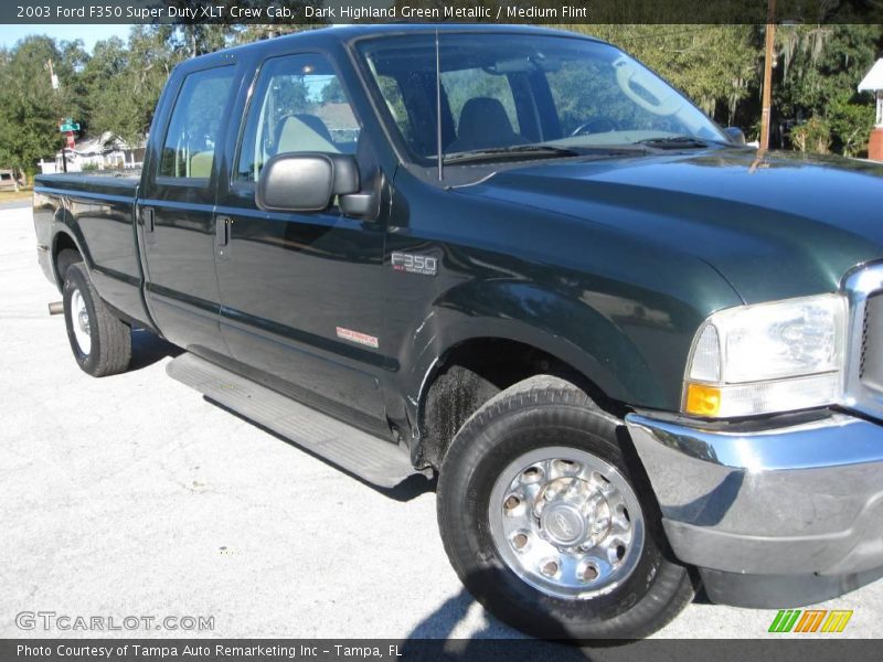 Dark Highland Green Metallic / Medium Flint 2003 Ford F350 Super Duty XLT Crew Cab