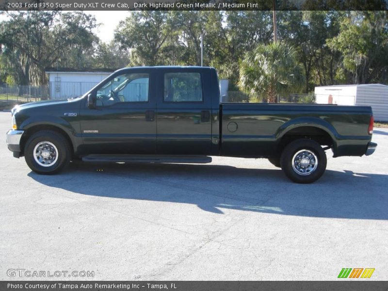Dark Highland Green Metallic / Medium Flint 2003 Ford F350 Super Duty XLT Crew Cab