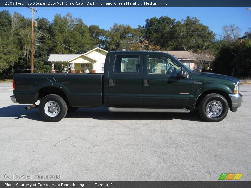 Dark Highland Green Metallic / Medium Flint 2003 Ford F350 Super Duty XLT Crew Cab