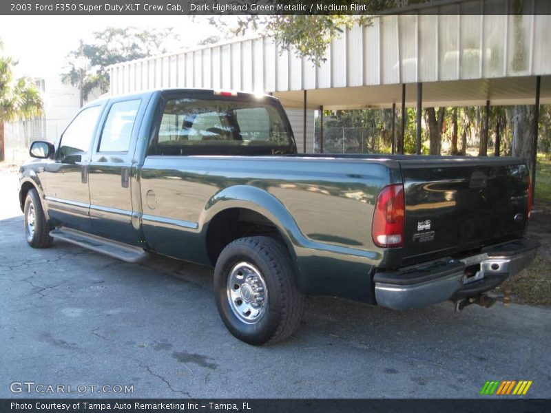 Dark Highland Green Metallic / Medium Flint 2003 Ford F350 Super Duty XLT Crew Cab