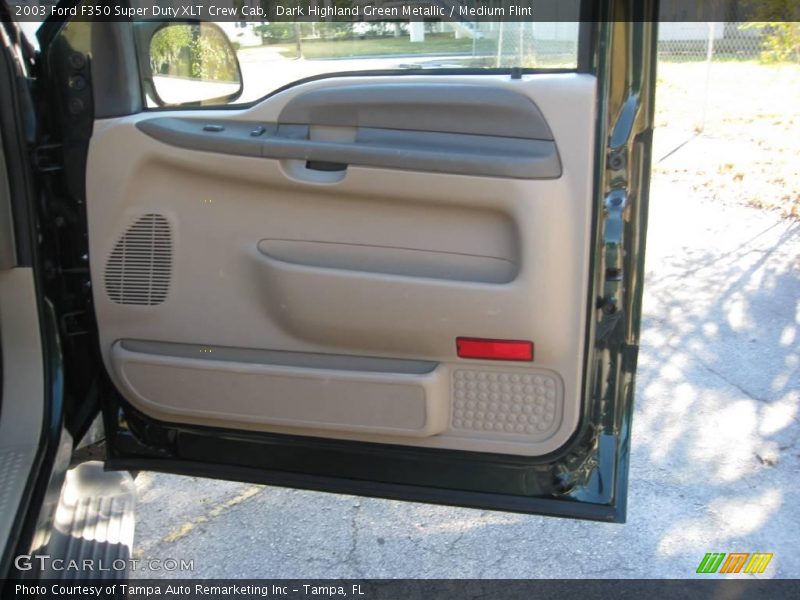 Dark Highland Green Metallic / Medium Flint 2003 Ford F350 Super Duty XLT Crew Cab