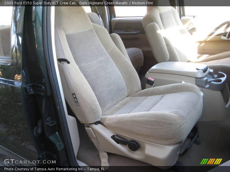 Dark Highland Green Metallic / Medium Flint 2003 Ford F350 Super Duty XLT Crew Cab