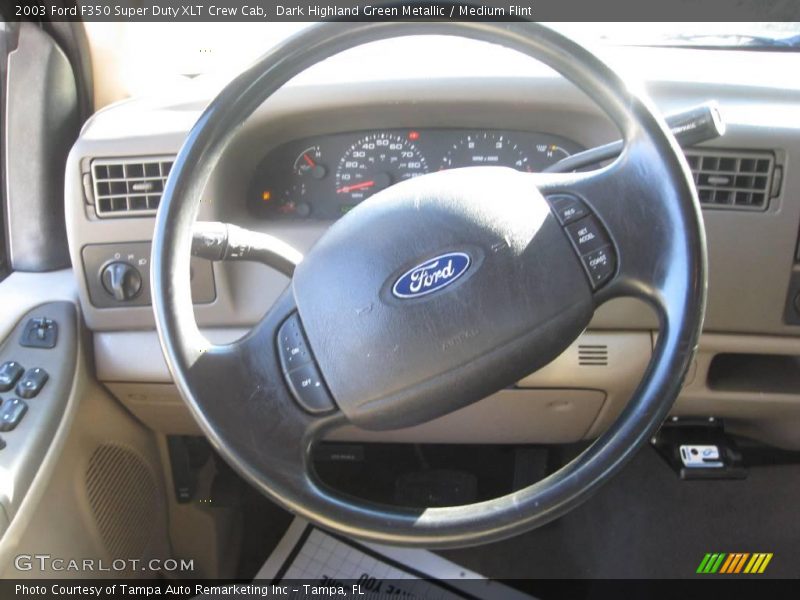 Dark Highland Green Metallic / Medium Flint 2003 Ford F350 Super Duty XLT Crew Cab