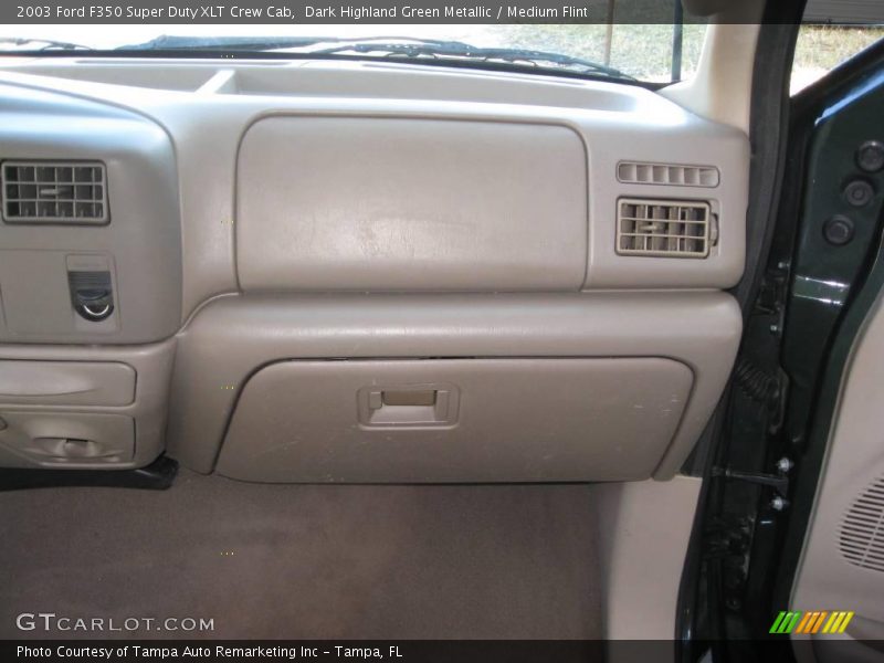 Dark Highland Green Metallic / Medium Flint 2003 Ford F350 Super Duty XLT Crew Cab