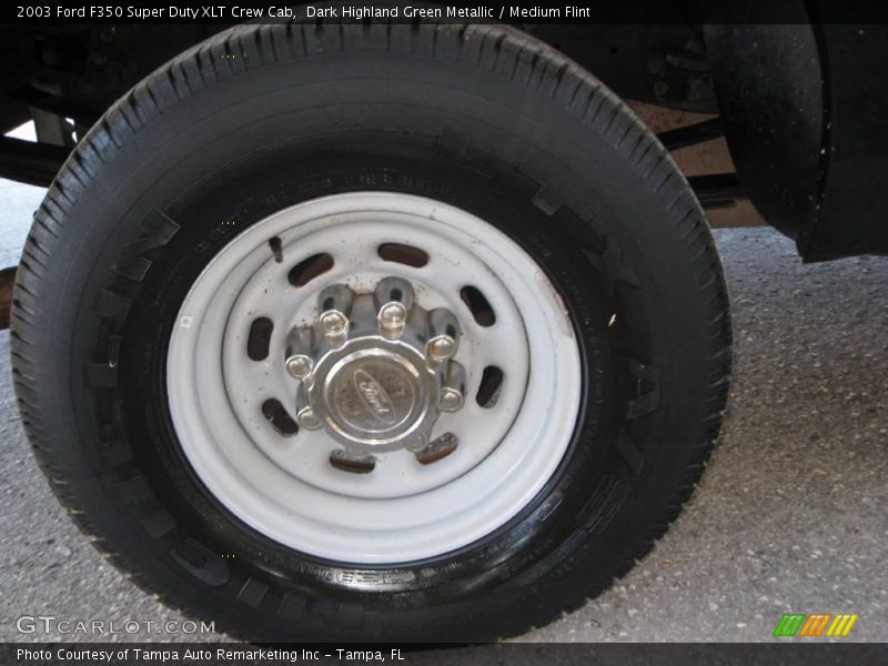Dark Highland Green Metallic / Medium Flint 2003 Ford F350 Super Duty XLT Crew Cab