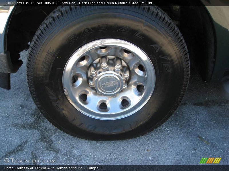 Dark Highland Green Metallic / Medium Flint 2003 Ford F350 Super Duty XLT Crew Cab