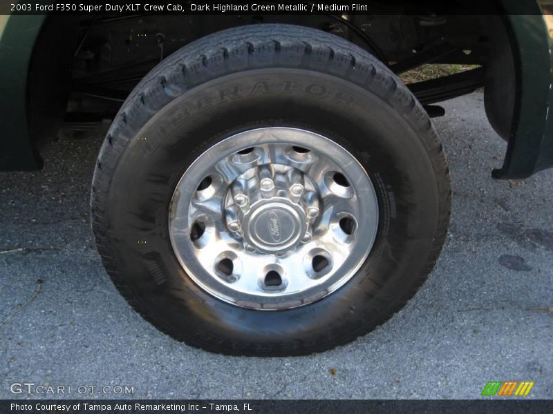 Dark Highland Green Metallic / Medium Flint 2003 Ford F350 Super Duty XLT Crew Cab