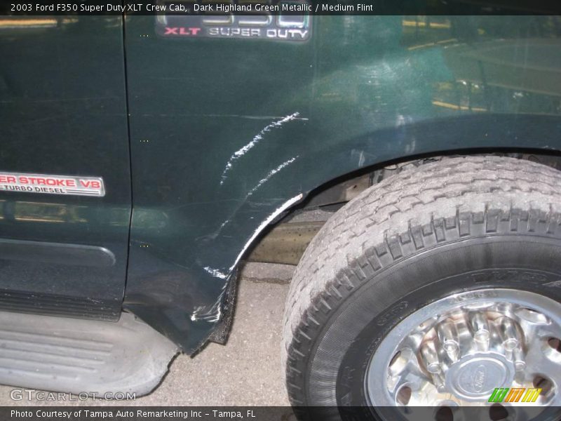 Dark Highland Green Metallic / Medium Flint 2003 Ford F350 Super Duty XLT Crew Cab