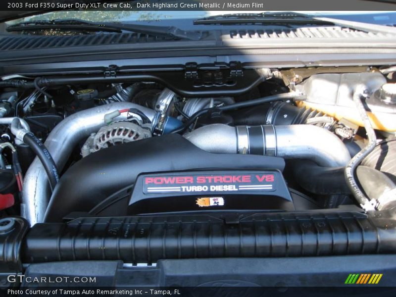 Dark Highland Green Metallic / Medium Flint 2003 Ford F350 Super Duty XLT Crew Cab