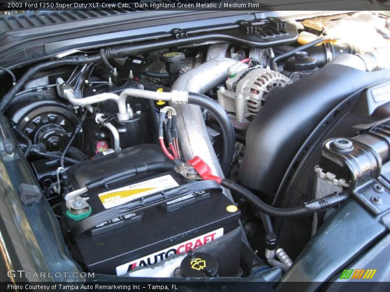 Dark Highland Green Metallic / Medium Flint 2003 Ford F350 Super Duty XLT Crew Cab