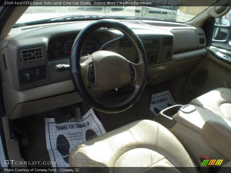 Oxford White / Medium Parchment 2000 Ford F350 Super Duty Lariat Crew Cab Dually