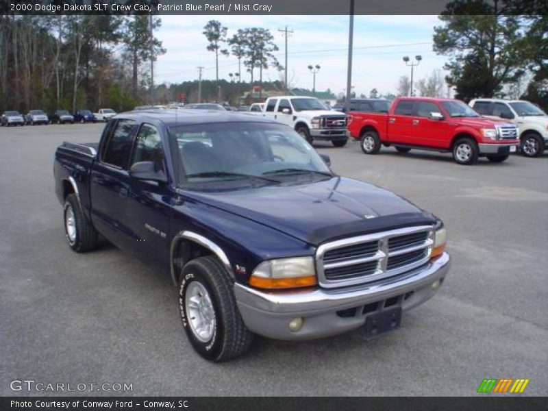 Patriot Blue Pearl / Mist Gray 2000 Dodge Dakota SLT Crew Cab