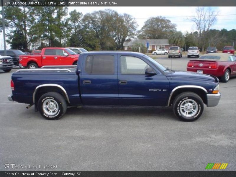 Patriot Blue Pearl / Mist Gray 2000 Dodge Dakota SLT Crew Cab