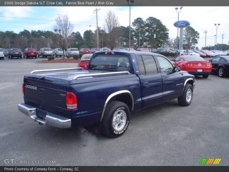 Patriot Blue Pearl / Mist Gray 2000 Dodge Dakota SLT Crew Cab