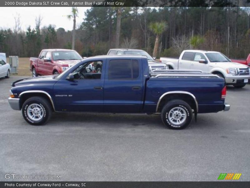 Patriot Blue Pearl / Mist Gray 2000 Dodge Dakota SLT Crew Cab