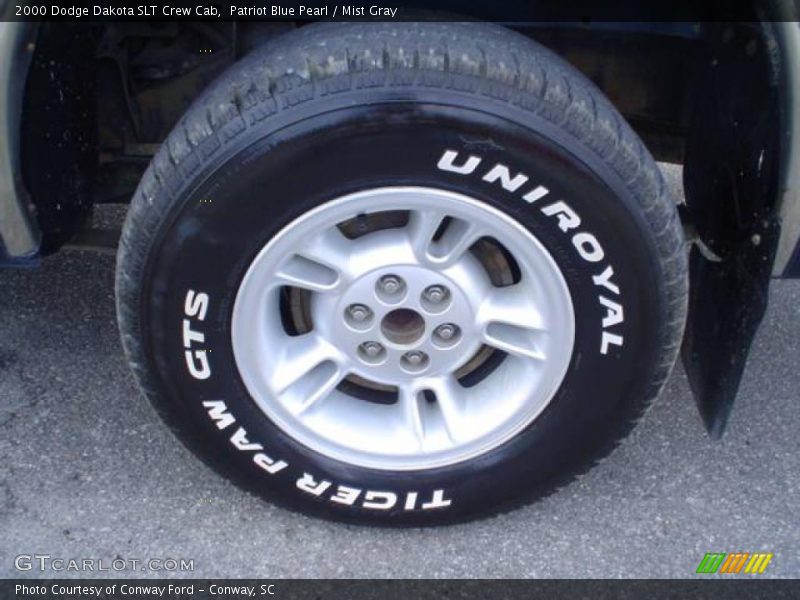 Patriot Blue Pearl / Mist Gray 2000 Dodge Dakota SLT Crew Cab