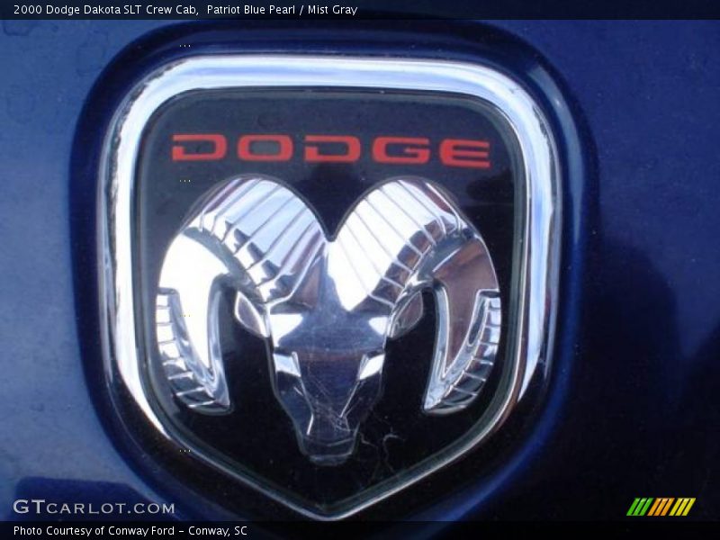Patriot Blue Pearl / Mist Gray 2000 Dodge Dakota SLT Crew Cab