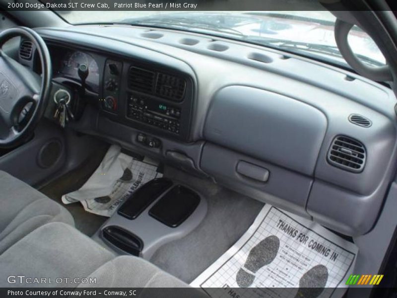 Patriot Blue Pearl / Mist Gray 2000 Dodge Dakota SLT Crew Cab