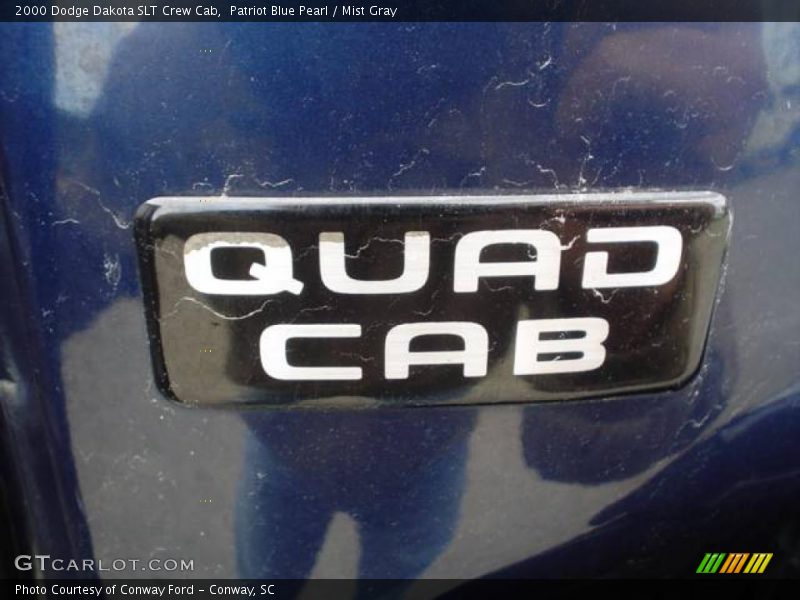 Patriot Blue Pearl / Mist Gray 2000 Dodge Dakota SLT Crew Cab