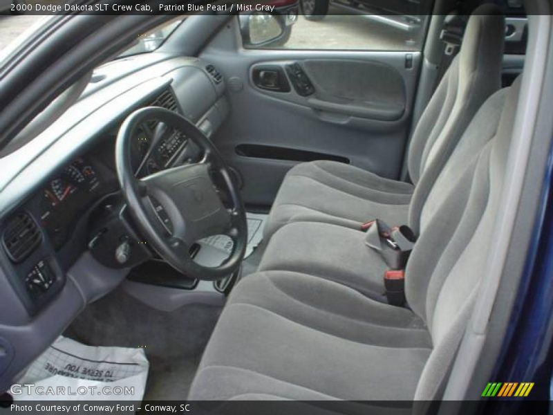 Patriot Blue Pearl / Mist Gray 2000 Dodge Dakota SLT Crew Cab