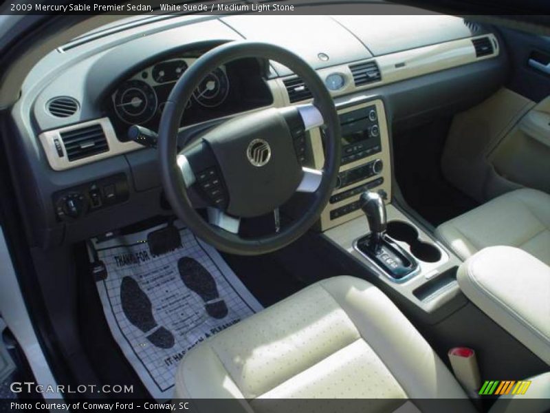 White Suede / Medium Light Stone 2009 Mercury Sable Premier Sedan