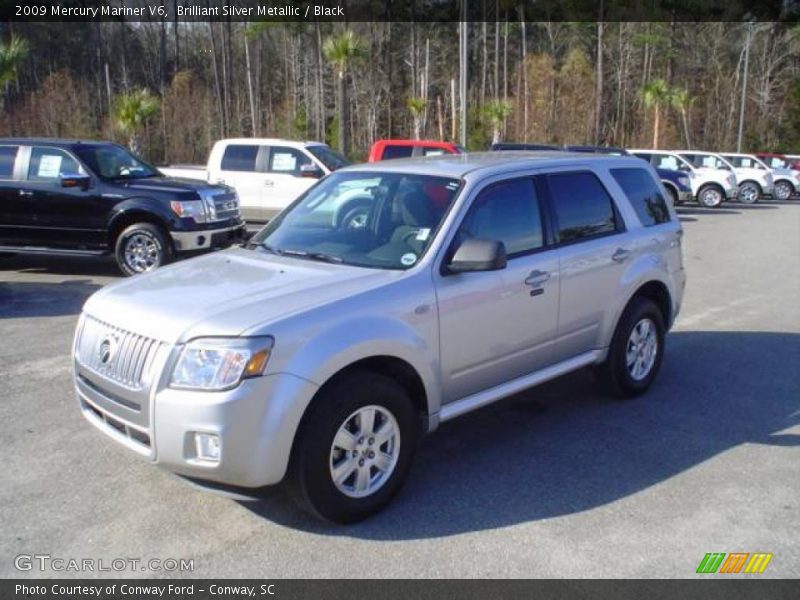 Brilliant Silver Metallic / Black 2009 Mercury Mariner V6