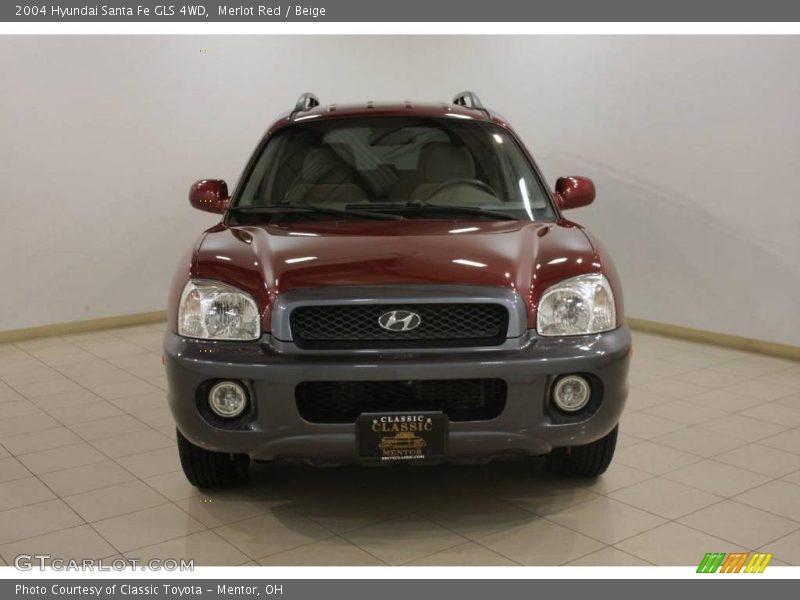 Merlot Red / Beige 2004 Hyundai Santa Fe GLS 4WD