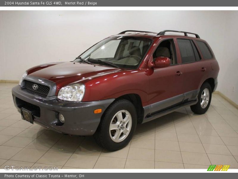 Merlot Red / Beige 2004 Hyundai Santa Fe GLS 4WD