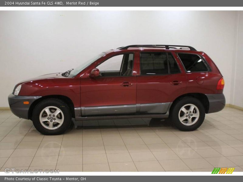 Merlot Red / Beige 2004 Hyundai Santa Fe GLS 4WD