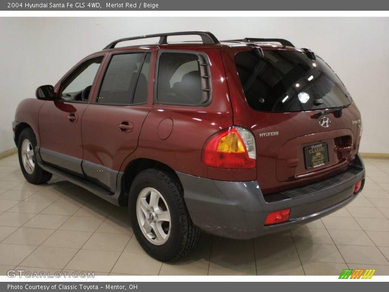 Merlot Red / Beige 2004 Hyundai Santa Fe GLS 4WD
