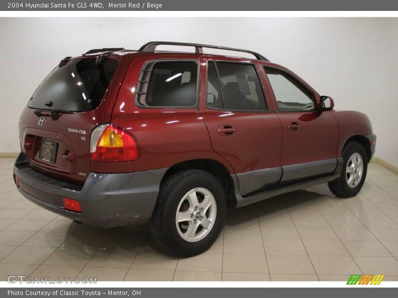 Merlot Red / Beige 2004 Hyundai Santa Fe GLS 4WD