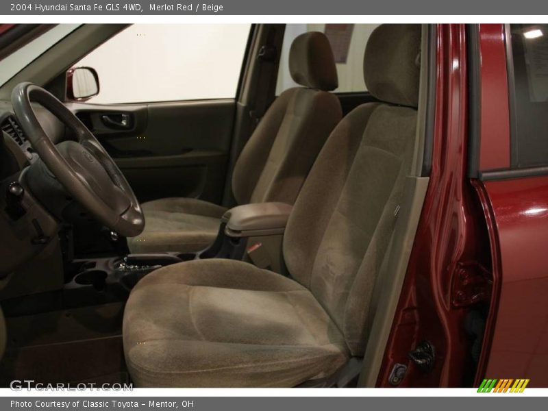 Merlot Red / Beige 2004 Hyundai Santa Fe GLS 4WD