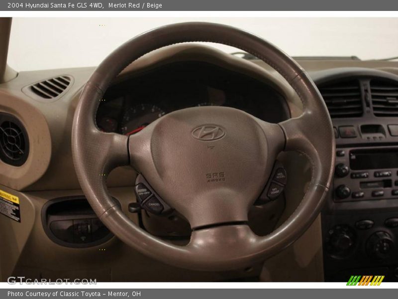 Merlot Red / Beige 2004 Hyundai Santa Fe GLS 4WD