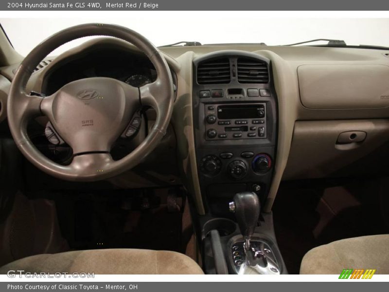 Merlot Red / Beige 2004 Hyundai Santa Fe GLS 4WD