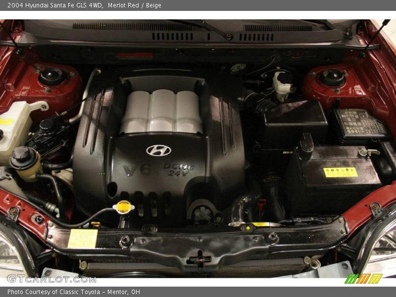 Merlot Red / Beige 2004 Hyundai Santa Fe GLS 4WD