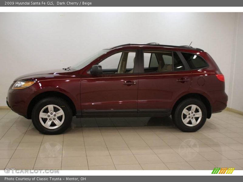 Dark Cherry / Beige 2009 Hyundai Santa Fe GLS