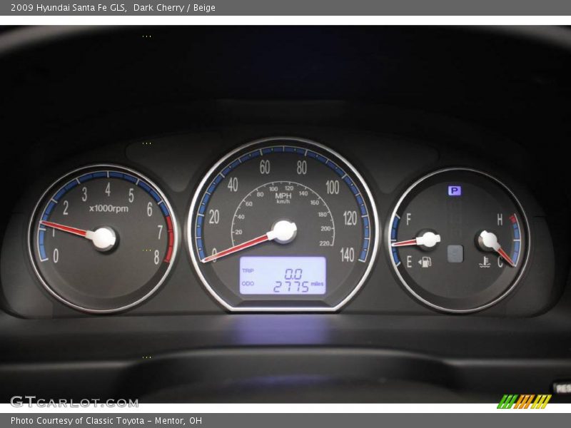 Dark Cherry / Beige 2009 Hyundai Santa Fe GLS