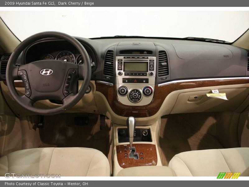 Dark Cherry / Beige 2009 Hyundai Santa Fe GLS