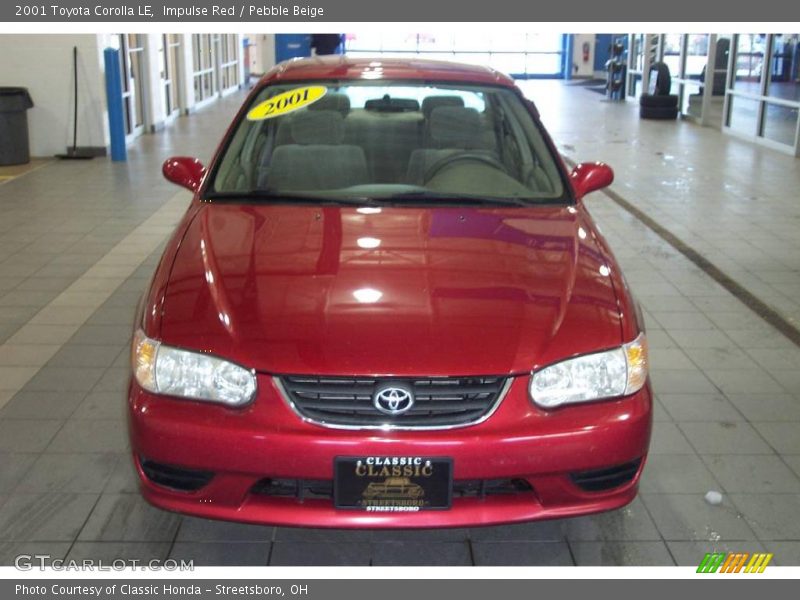 Impulse Red / Pebble Beige 2001 Toyota Corolla LE