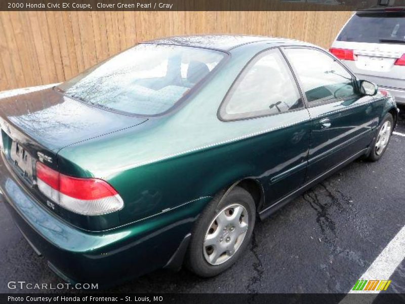 Clover Green Pearl / Gray 2000 Honda Civic EX Coupe