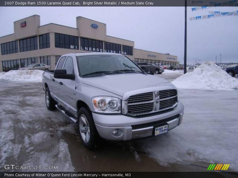 Bright Silver Metallic / Medium Slate Gray 2007 Dodge Ram 1500 Laramie Quad Cab