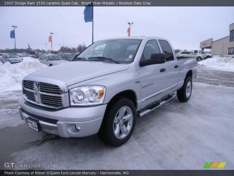 Bright Silver Metallic / Medium Slate Gray 2007 Dodge Ram 1500 Laramie Quad Cab