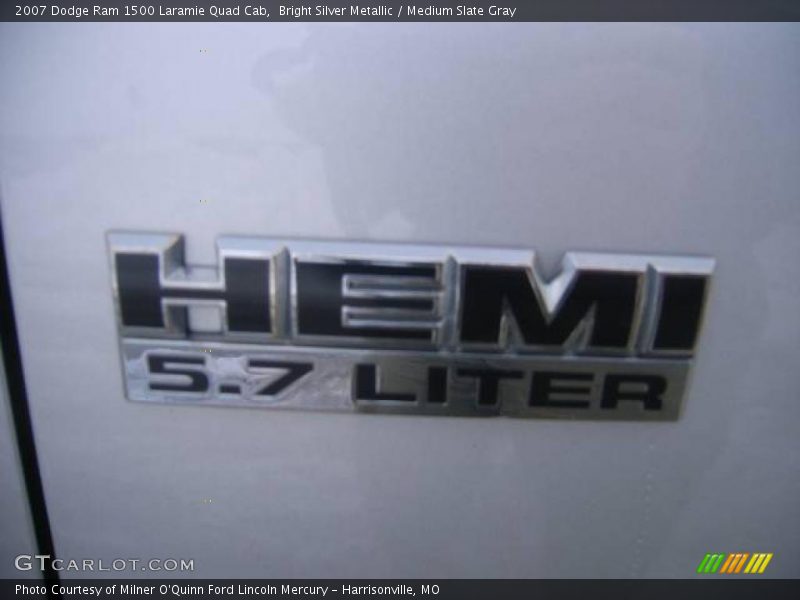 Bright Silver Metallic / Medium Slate Gray 2007 Dodge Ram 1500 Laramie Quad Cab