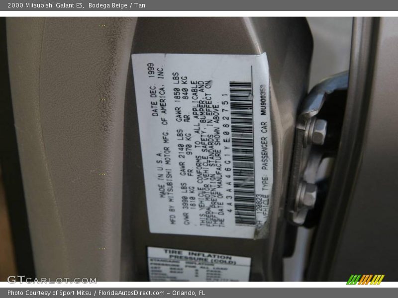 Bodega Beige / Tan 2000 Mitsubishi Galant ES