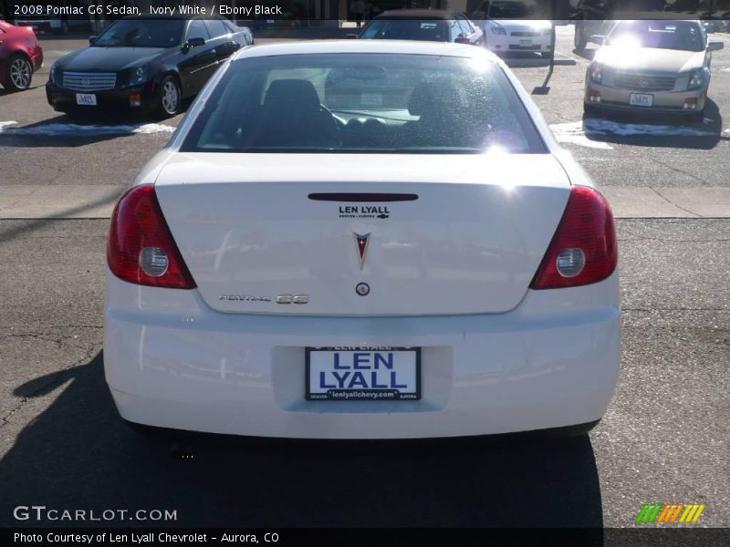 Ivory White / Ebony Black 2008 Pontiac G6 Sedan