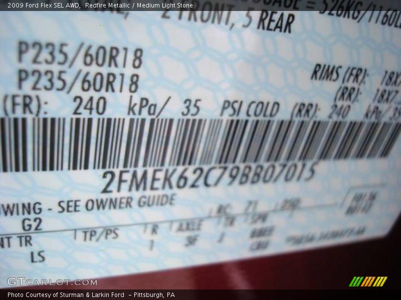 Redfire Metallic / Medium Light Stone 2009 Ford Flex SEL AWD