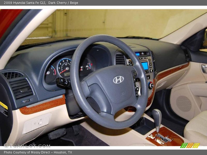 Dark Cherry / Beige 2009 Hyundai Santa Fe GLS