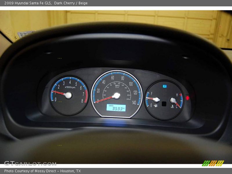 Dark Cherry / Beige 2009 Hyundai Santa Fe GLS