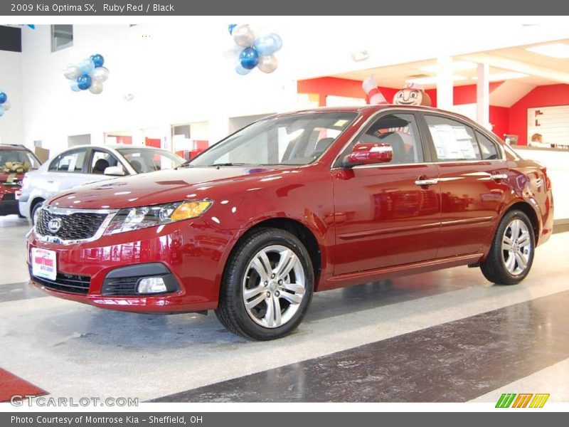 Ruby Red / Black 2009 Kia Optima SX